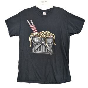Star Wars Darth Vader Asian Noodle Bowl Helmet Black T-Shirt Men's L Short Slv